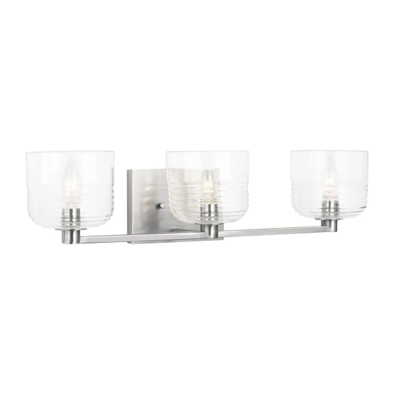 Brushed Nickel Bathroom Vanity Light from the Lochdale Collection