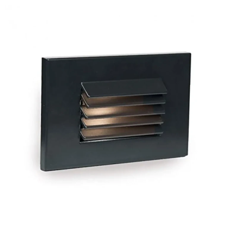 WAC Lighting 1-Light LED Low Voltage Horizontal Louvered Step and Wall Light in Black - 4051-27BK