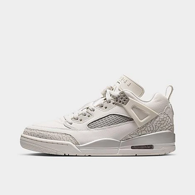 Jordan Women's Spizike Low Casual Shoes in Swan/Wolf Grey/Metallic Silver Size: 5.0