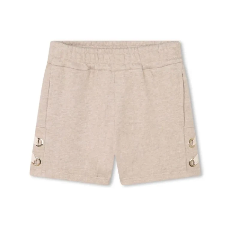 Chloe Girls Logo Embroidered Cotton Shorts