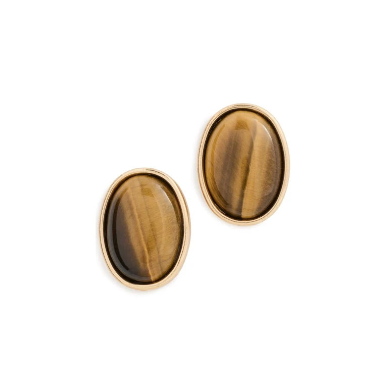 Jennifer Behr Elaine Earrings Tigers Eye One Size