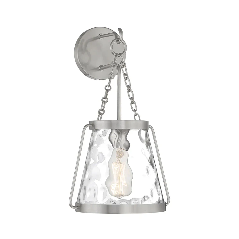 Satin Nickel One Light Wall Sconce from the Crawford Collection