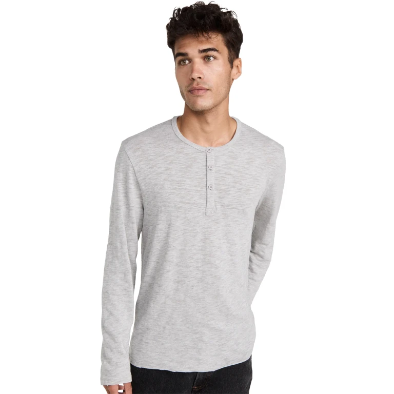 ATM Anthony Thomas Melillo Destroyed Henley Heather Grey XL
