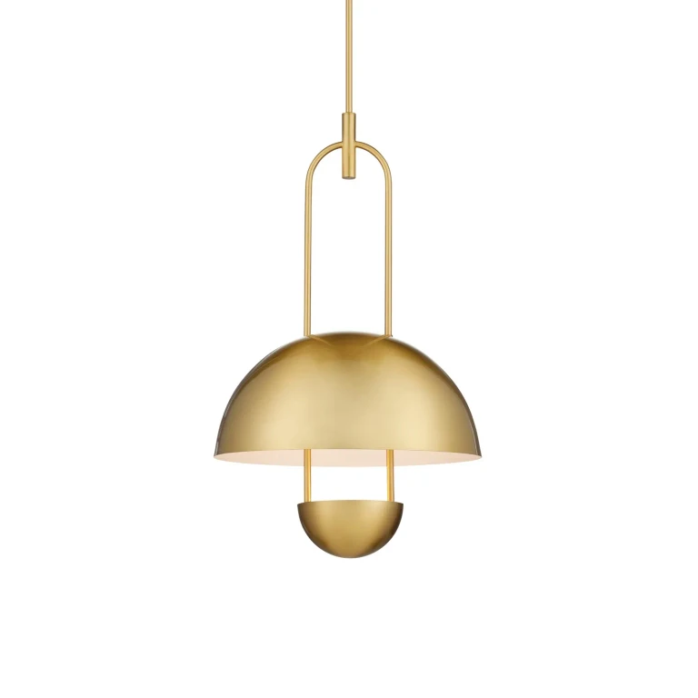 Brass White Semi-Flush Mount from the Creighton Collection