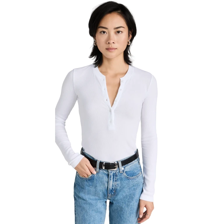 Cotton Citizen Verona Long Sleeve Henley Jet Black M