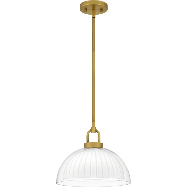 Brushed Gold One Light Pendant from the Quoizel Pendant Collection