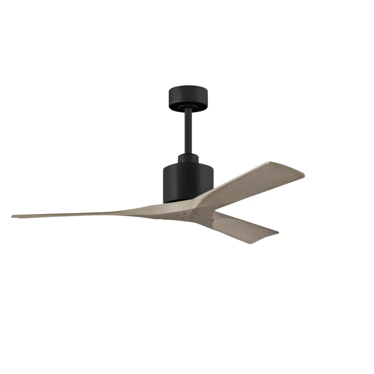 Nan 6-Speed DC 52 Ceiling Fan in Matte Black with Gray Ash blades