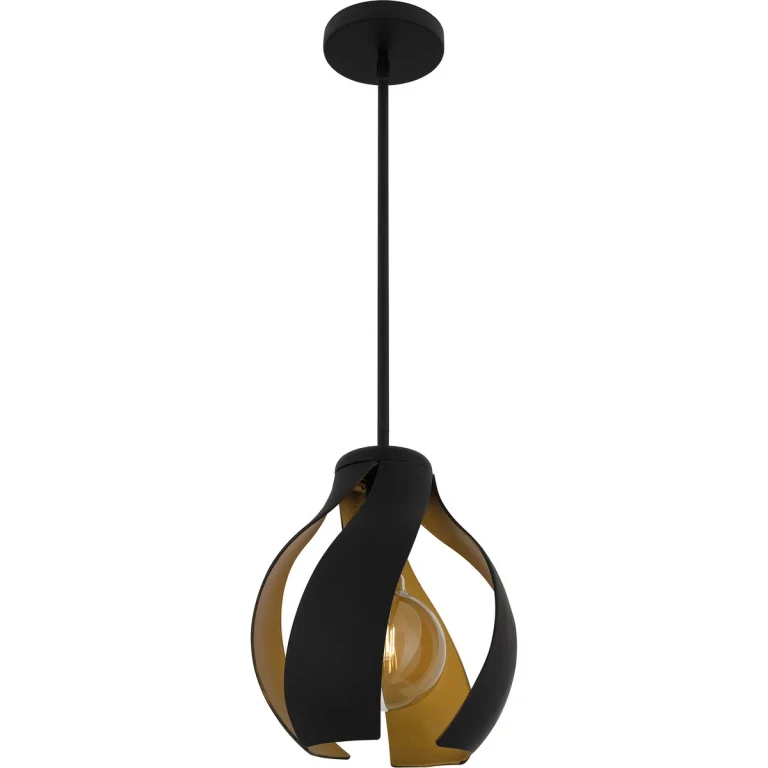 Matte Black One Light Pendant from the Quoizel Pendant Collection
