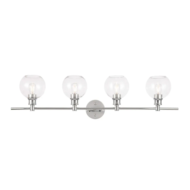 Chrome Four Light Wall Sconce from the Collier Collection