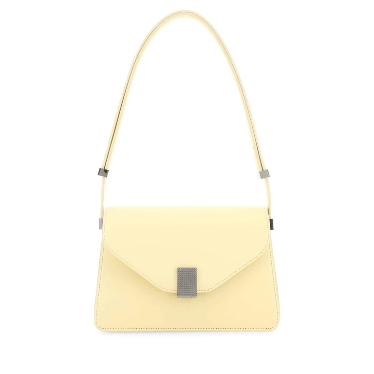 Lanvin Pastel Yellow Leather Concerto Shoulder Bag Beige Borse A Mano - Women