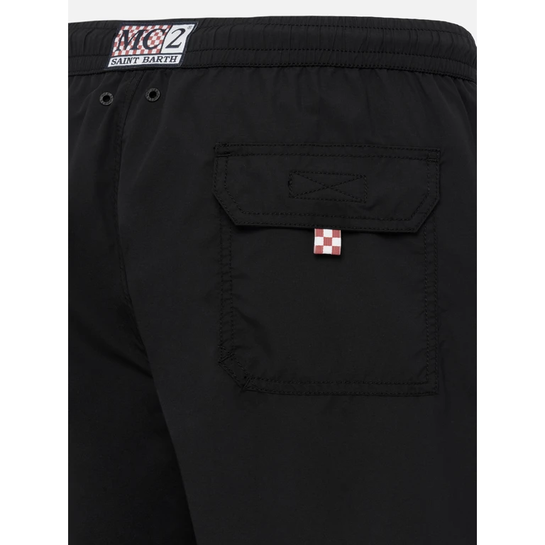 Mc2 Saint Barth Black Long Swim Shorts Patmos Swimshort - Men
