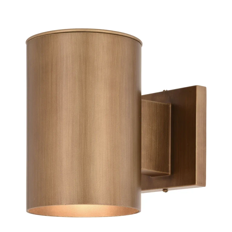 Warm Brass One Light Outdoor Wall Mount from the Chiasso Collection