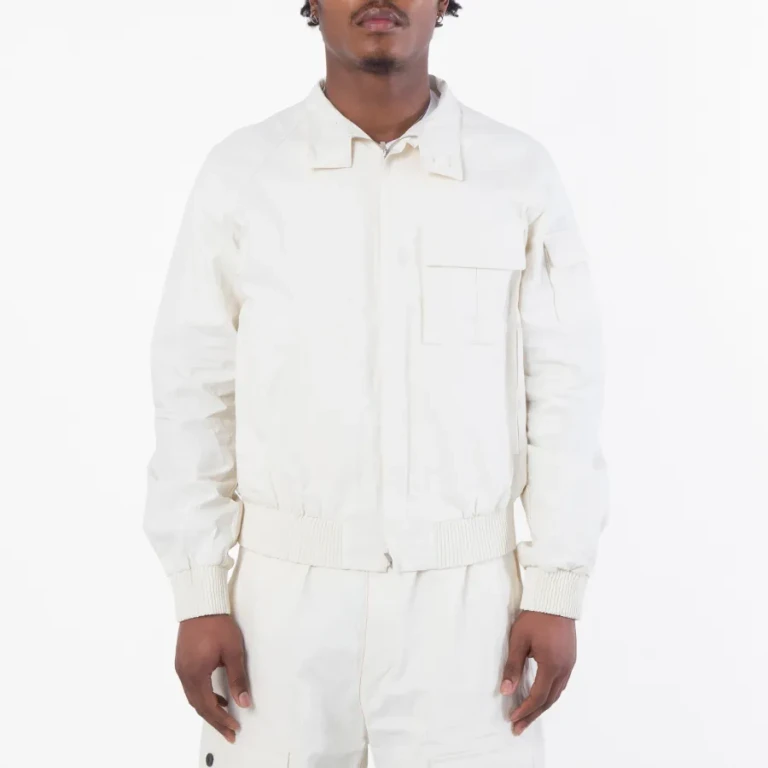 Ferragamo Standing Collar Zipped Linen Jacket