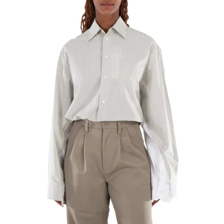 MM6 Striped Oversized Long-Sleeved Shirt