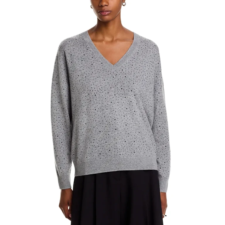 V Neck Crystal Sweater - Exclusive