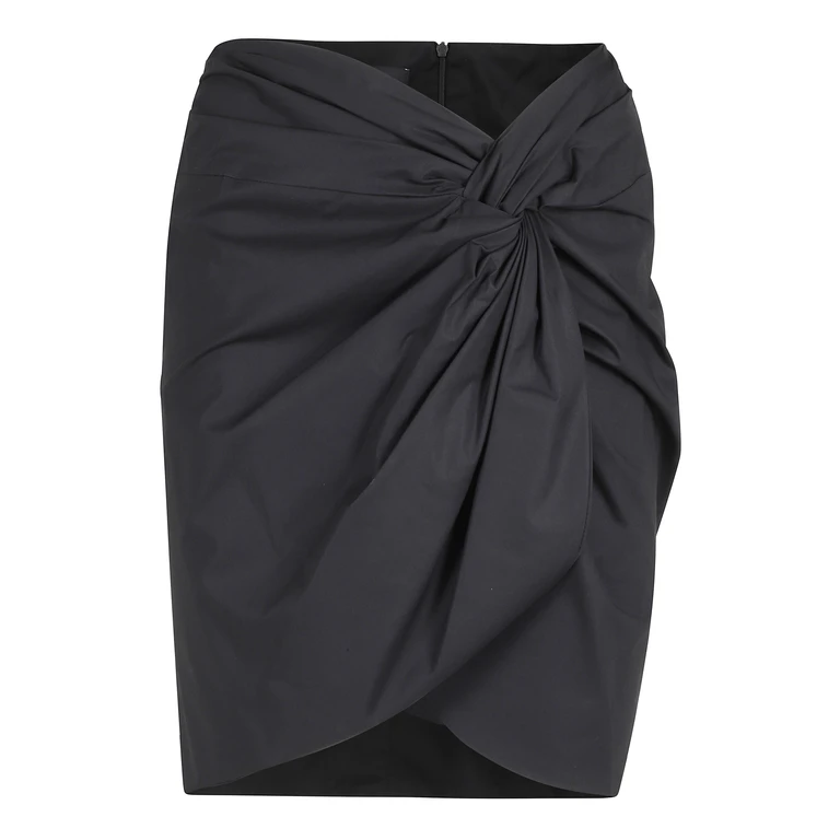 Federica Tosi Gonna Corta In Popeline Con Nodo Black Cotone Elastane - Women