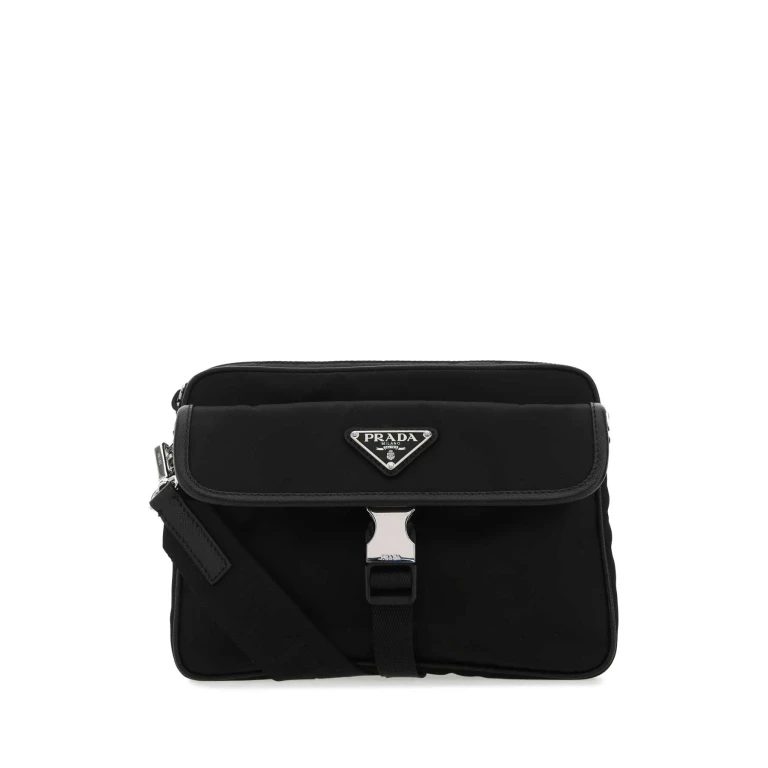 Prada Schwarze Nylon-Umhängetasche