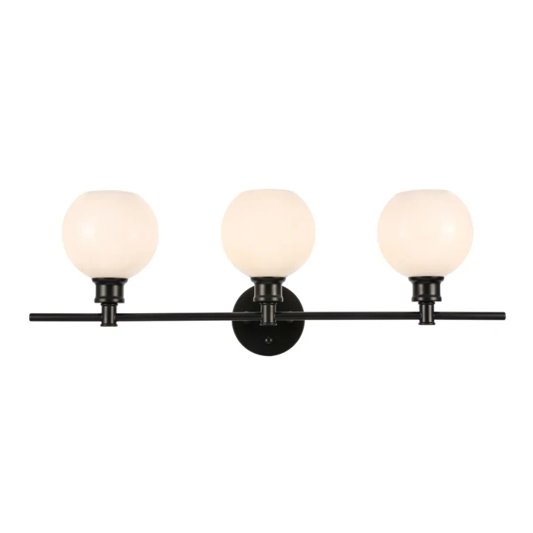 Black Three Light Wall Sconce from the Collier Collection