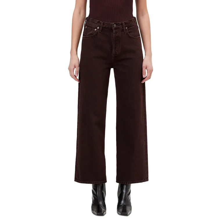 Agolde Ren High Rise Wide Leg Jeans in Chord