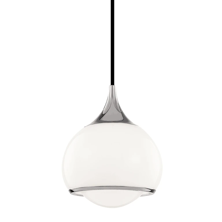 Polished Nickel One Light Pendant from the Reese Collection