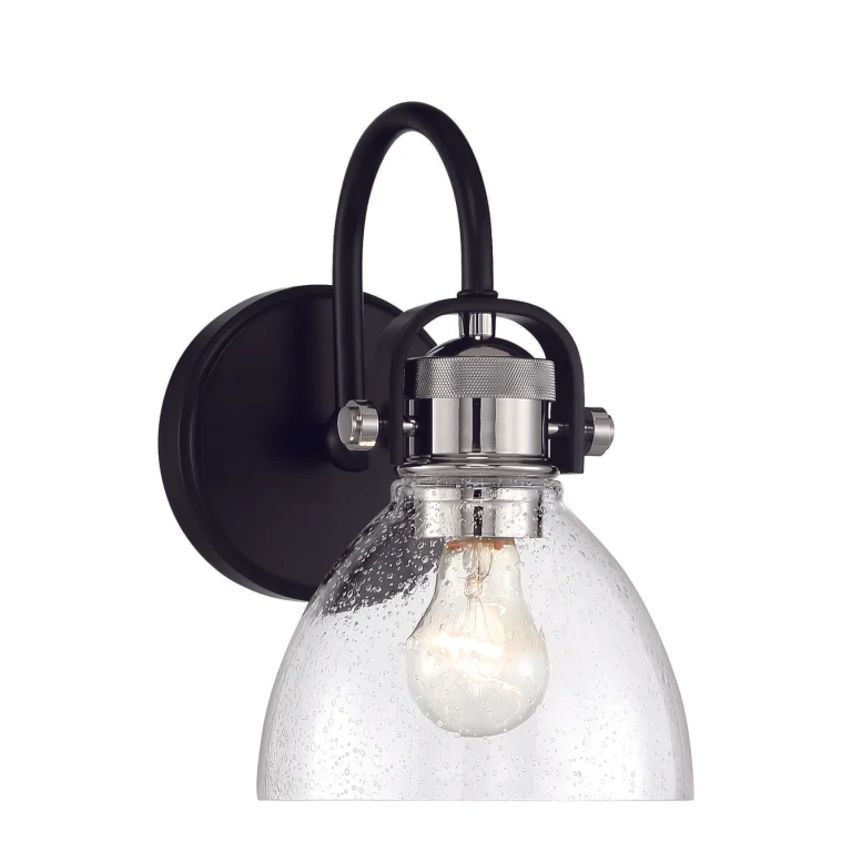 Monico Bathroom Vanity Light in Coaled Nickel Highlight