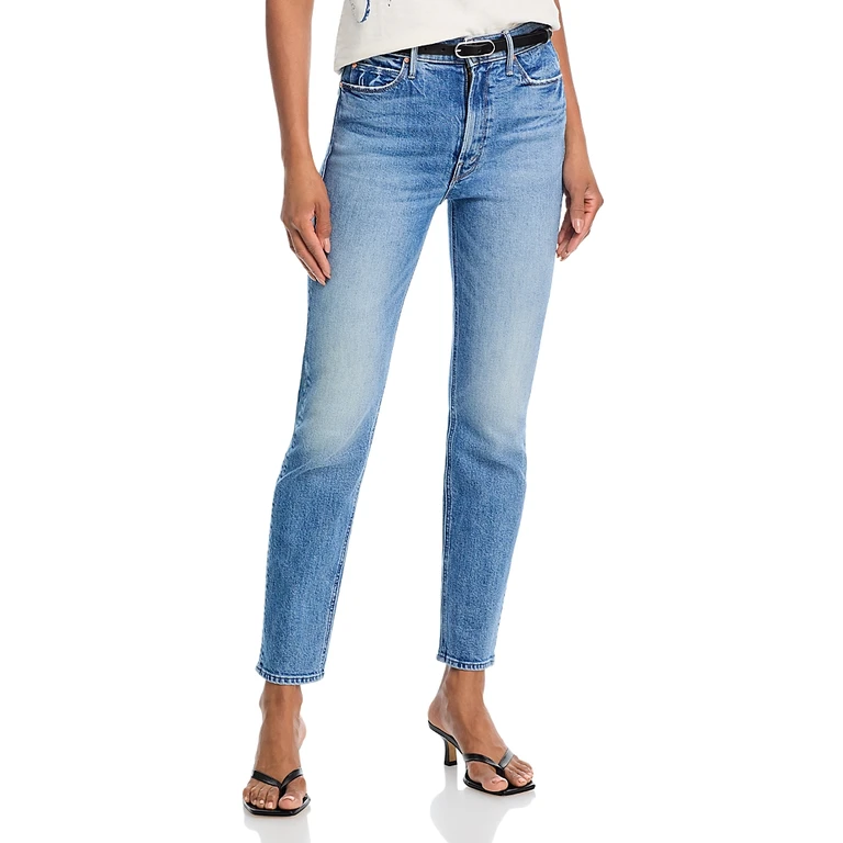 Mother The Dazzler Flood High Rise Jeans in Trucks Are For Girls