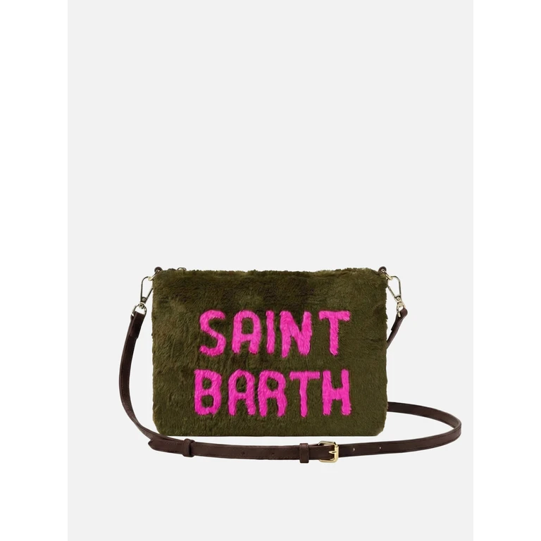Mc2 Saint Barth Parisienne Green Faux Fur Cross-Body Pouch Bag Pochette - Unisex