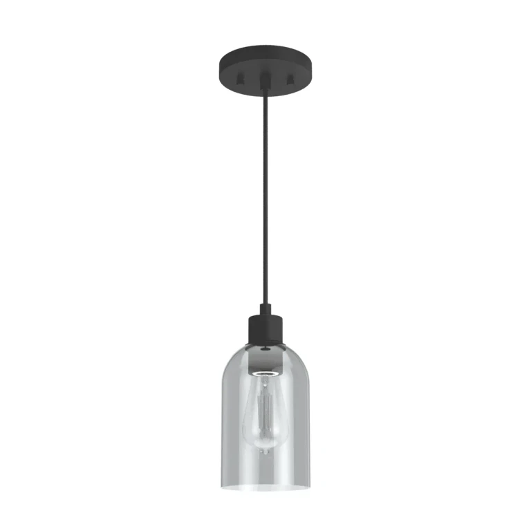 Natural Black Iron One Light Mini Pendant from the Lochemeade Collection