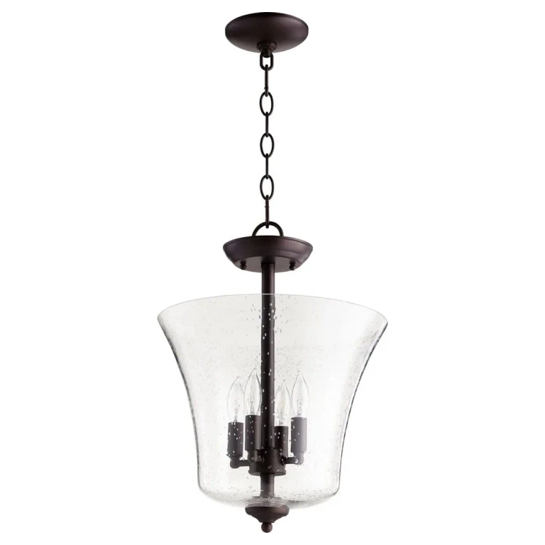 Quorum Transitional 4-Light 13" Pendant Light in Oiled Bronze with