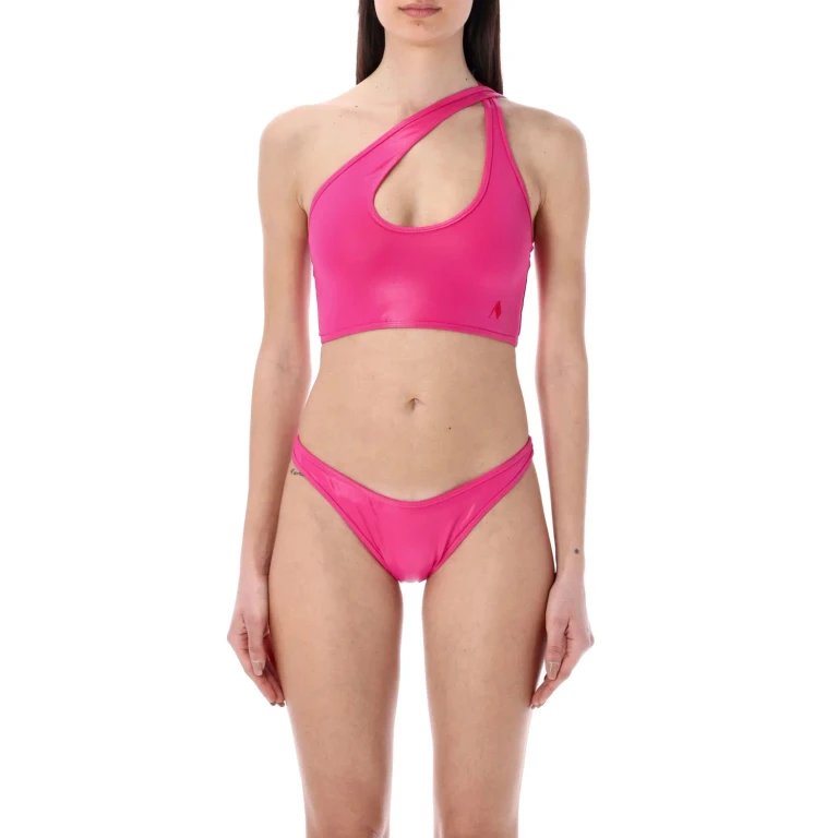 The Attico Fuchsia Stretch Nylon Bikini