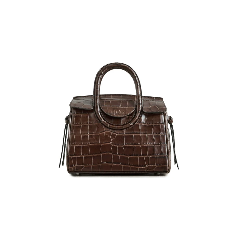 STAUD Maude Mini Carryall Tote Espresso Croco