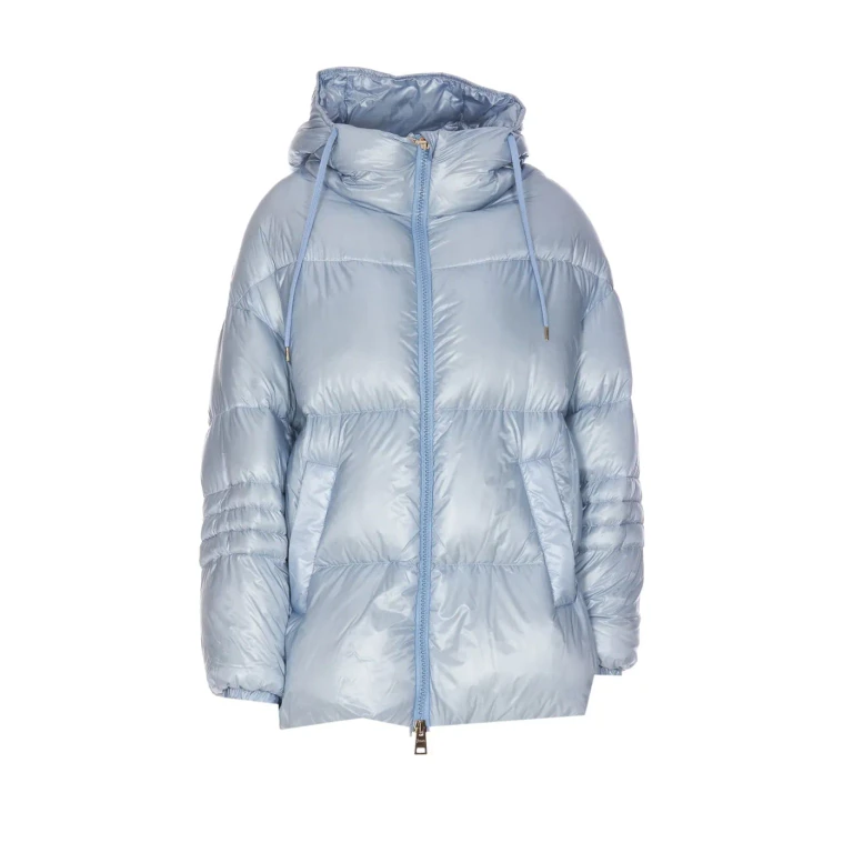 chaqueta corta acolchada de nailon ultraligero con capucha