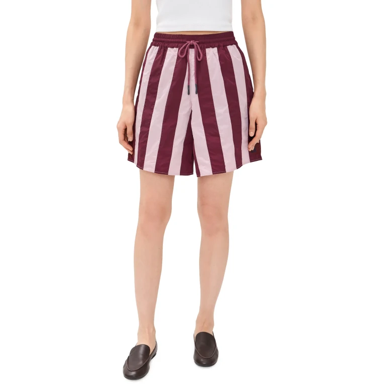 BAUM UND PFERDGARTEN Neoma Drawstring Shorts Bordeaux Pink Mix 34