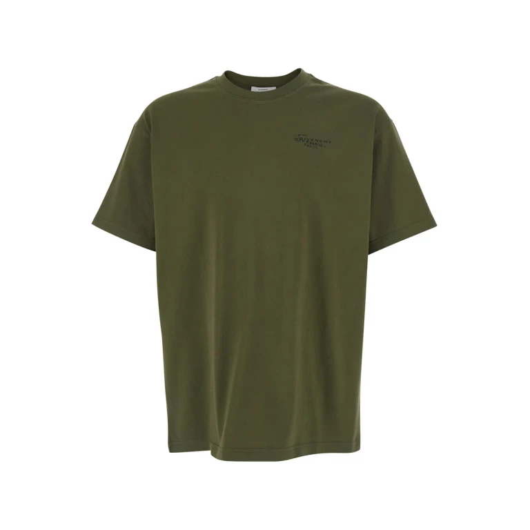 Givenchy Green T-shirt With Logo On Front And Back For Men
