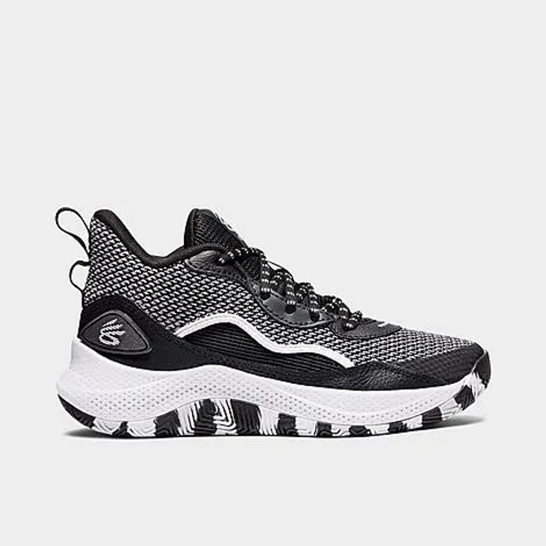 Under Armour Big Kids Curry 3Z 24 Basketball Shoes in Black/Halo Grey/Halo Grey Size: 3.5