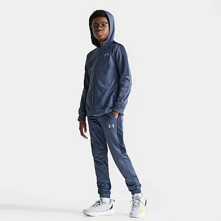 Under Armour Big Kids Knit Hooded Track Suit in Academy Size: Small