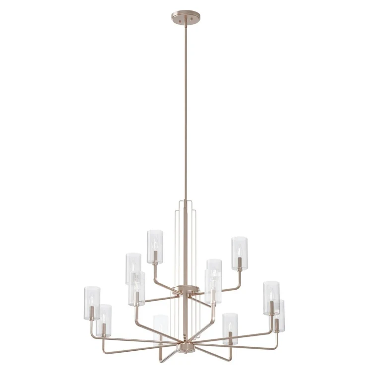 Kimrose 12-Light Transitional Chandelier in Polished Nickel