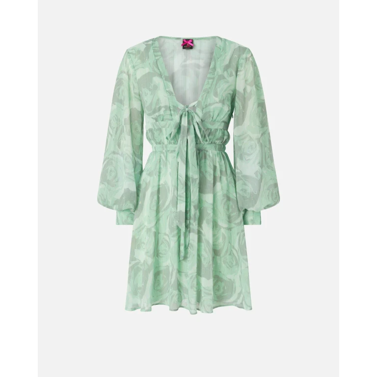 Pinko - Robe courte avec imprimé roses et naud - 36