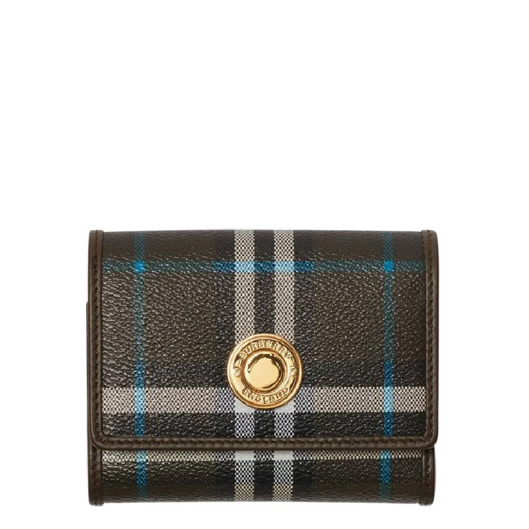 Burberry Small Check Pattern Folding Wallet