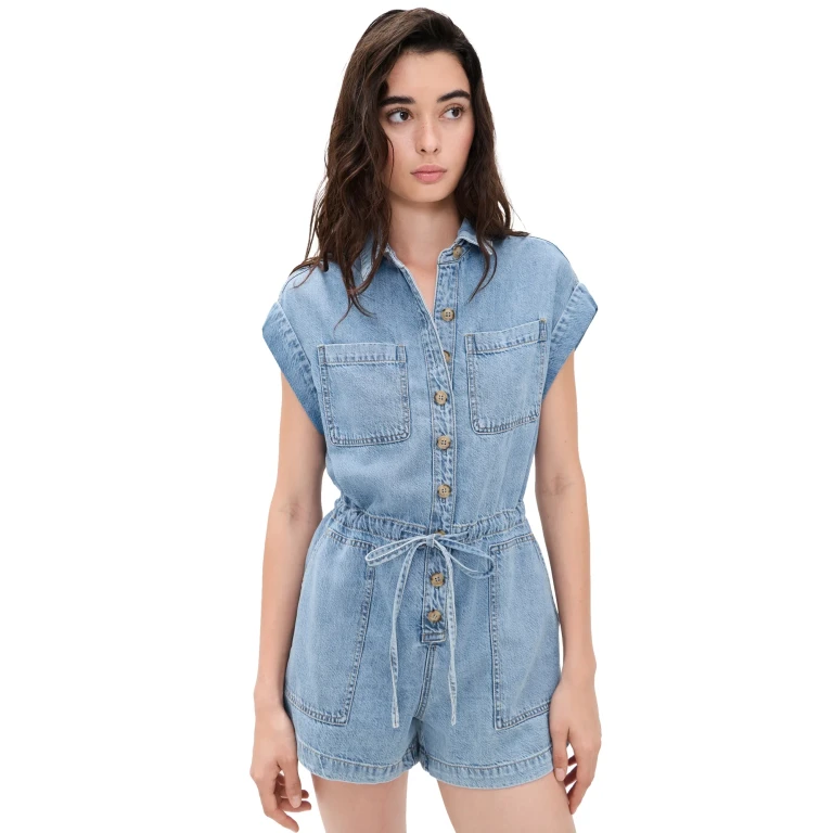 PAIGE Maliah Denim Romper Revolution 12