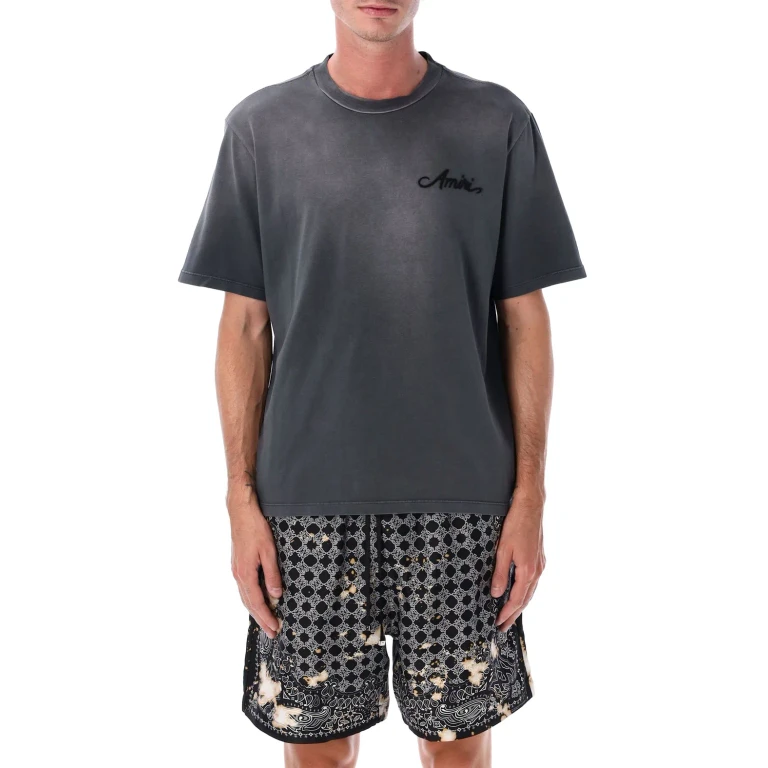 Amiri Bleach Bandana Patch T-shirt