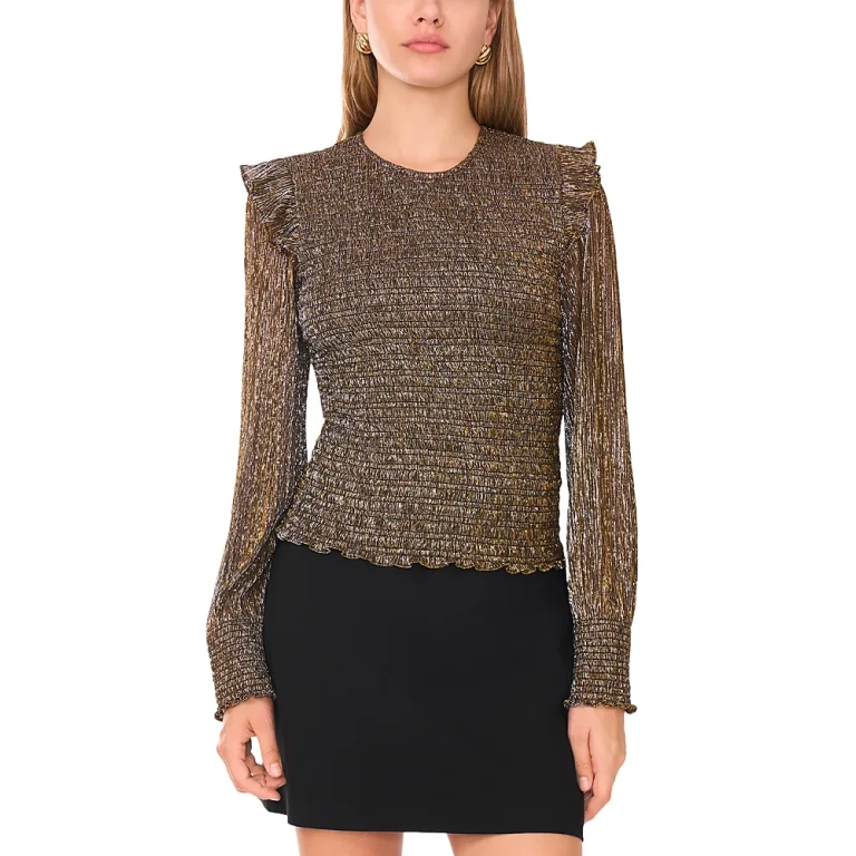 1.state Smocked Ruffle Shoulder Blouse