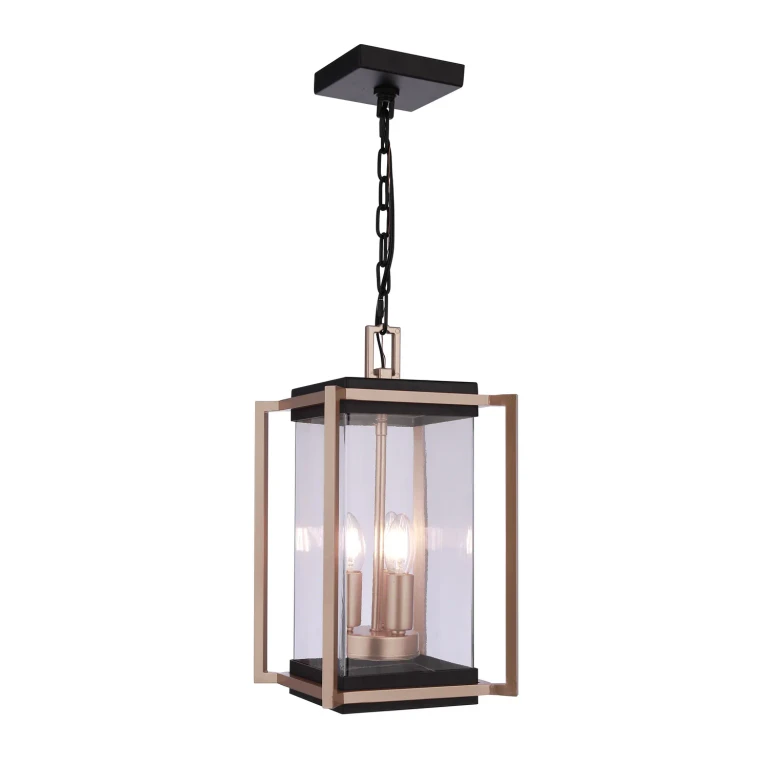 Midnight Satin Brass Outdoor Pendant from the Metalwork Collection