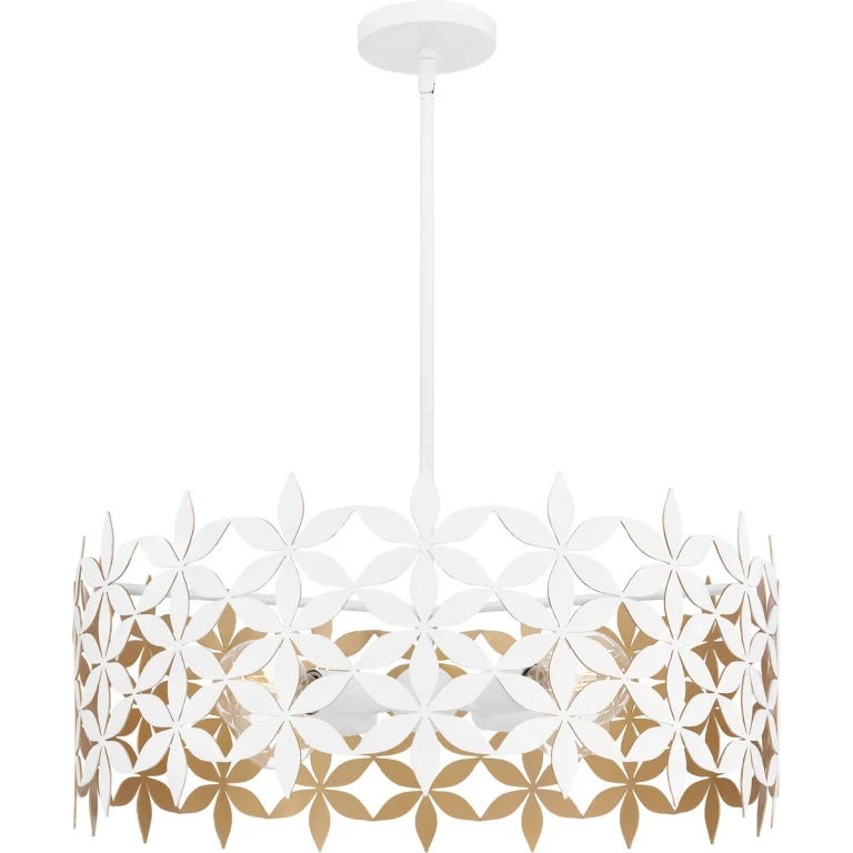 Matte White Four Light Pendant from the Quoizel Pendant Collection