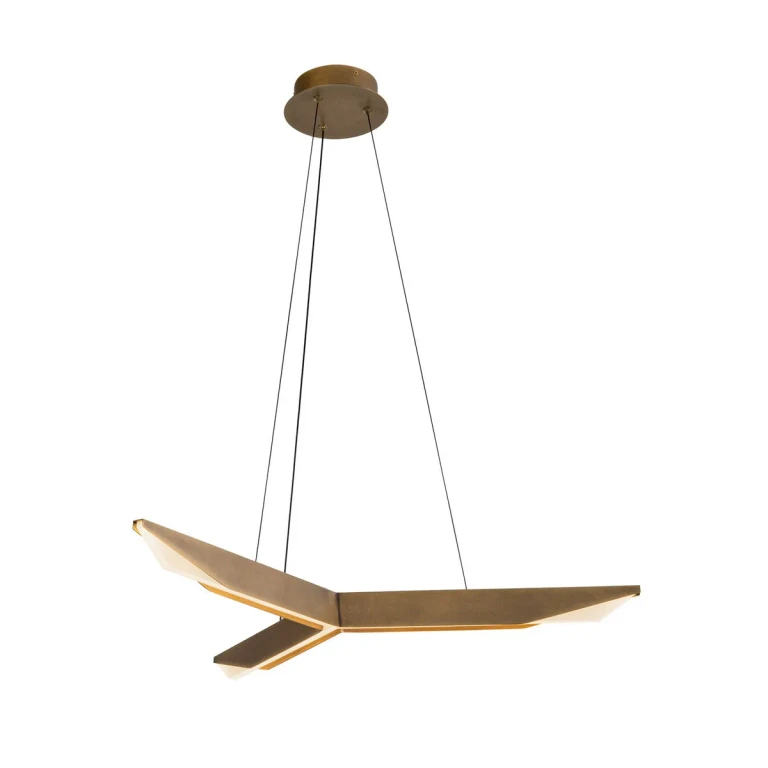 Vintage Brass LED Pendant from the Tachi Collection