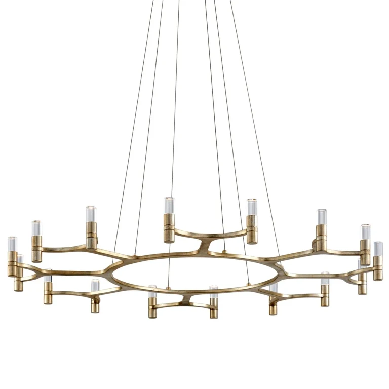 Nexus 16-Light LED Chandelier in Satin Silver Leaf