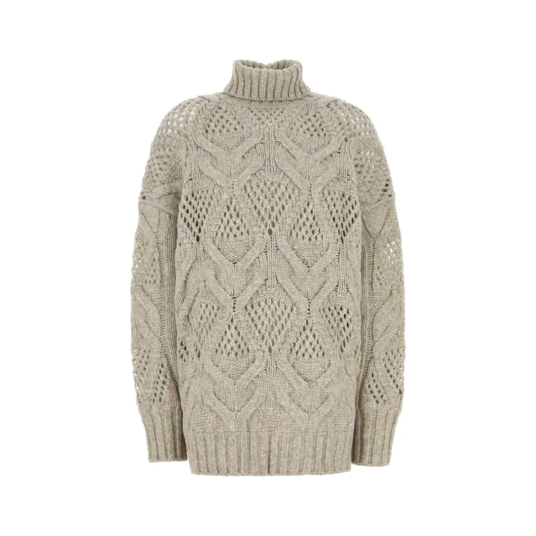 SportMax Grey Wool Blend Edicola Oversize Sweater