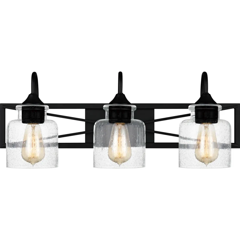 Matte Black Three Light Bath from the Bartley Collection