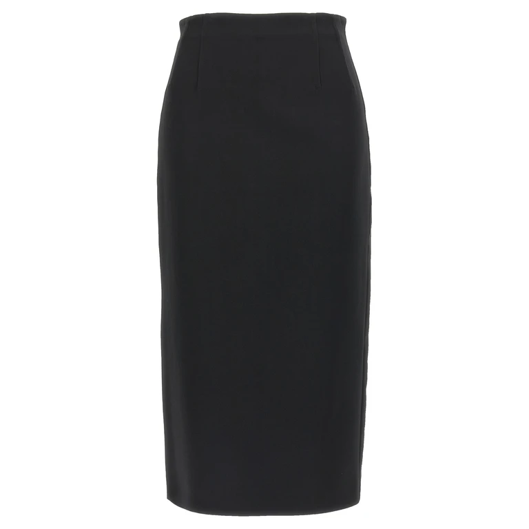 Max Mara Black Viscose Midi Skirt - Women