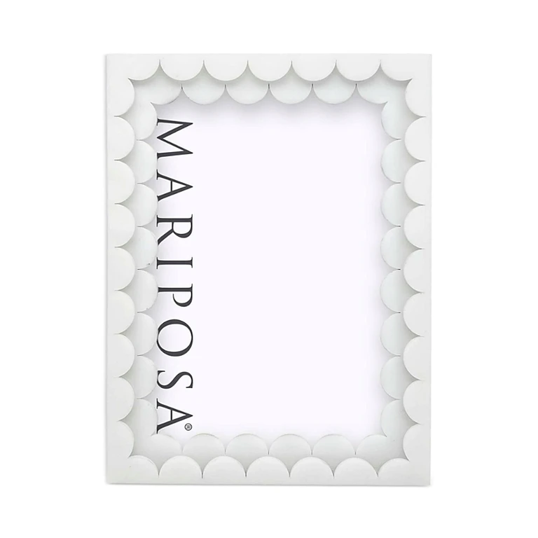 Mariposa White Acrylic Double Scallop Frame, 5 x 7